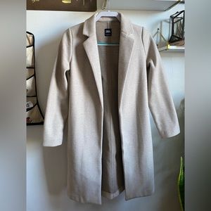 Zara Cream Long Wool Coat